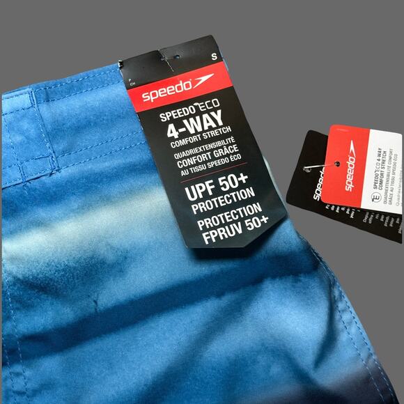 Speedo Bondi Boardshort 20" Men's Size Small NWT Multicolor Blue UPF 50+ - Picture 4 of 9